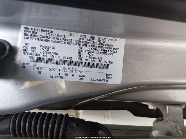 Продаж на аукціоні авто 2014 Ford Focus Se, vin: 1FADP3K29EL174951, номер лоту: 46200648