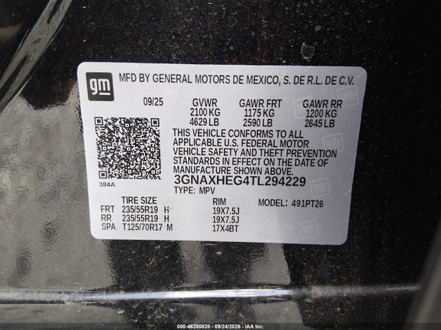 3GNAXHEG4TL294229 Chevrolet Equinox Fwd Lt