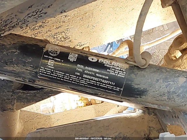 46200847 :رقم المزاد ، 3NSXPD927TG227111 vin ، 2026 Polaris Rzr Pro Xp Ultimate مزاد بيع