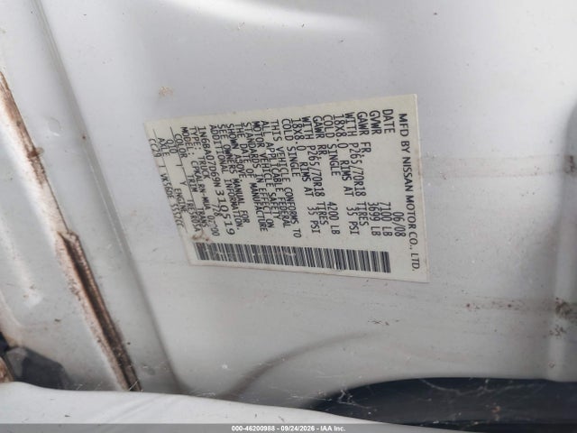 Auction sale of the 2009 Nissan Titan Xe, vin: 1N6BA07D69N310519, lot number: 46200988