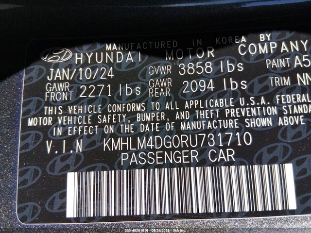 Aukcja sprzedaży 2024 Hyundai Elantra Sel, vin: KMHLM4DG0RU731710, numer aukcji: 46201016