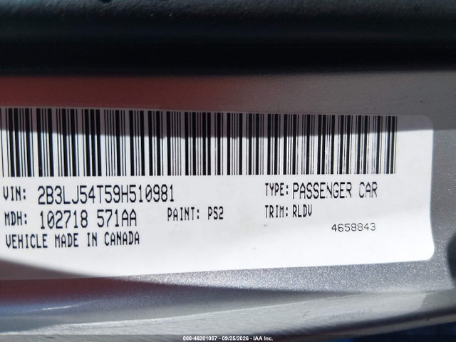 Продаж на аукціоні авто 2009 Dodge Challenger R/t, vin: 2B3LJ54T59H510981, номер лоту: 46201057