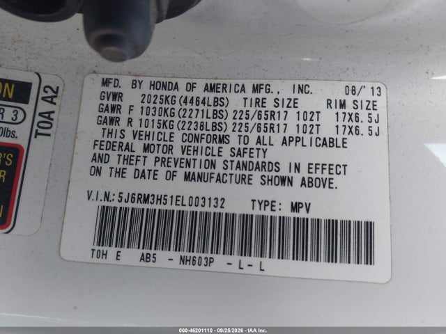 Honda CR-V EX 2014 5J6RM3H51EL003132 Image 9