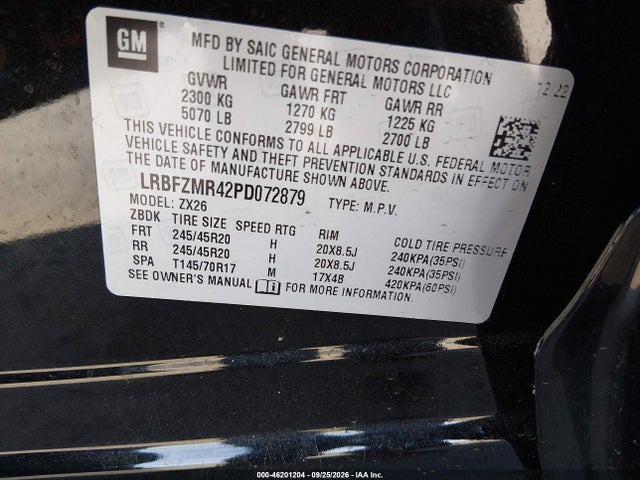 46201204 :رقم المزاد ، LRBFZLR42PD072879 vin ، 2023 Buick Envision St مزاد بيع