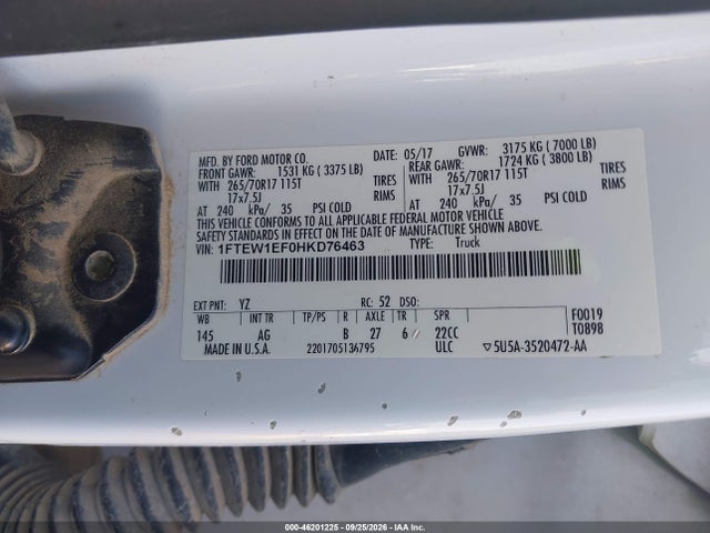 Ford F-150 Xl 2017 1FTEW1EF0HKD76463 Image 9