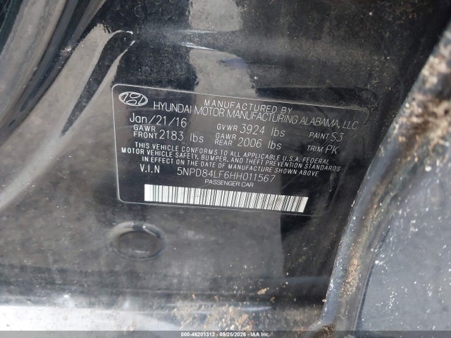 2017 Hyundai Elantra Se მანქანა იყიდება აუქციონზე, vin: 5NPD84LF6HH011567, აუქციონის ნომერი: 46201312