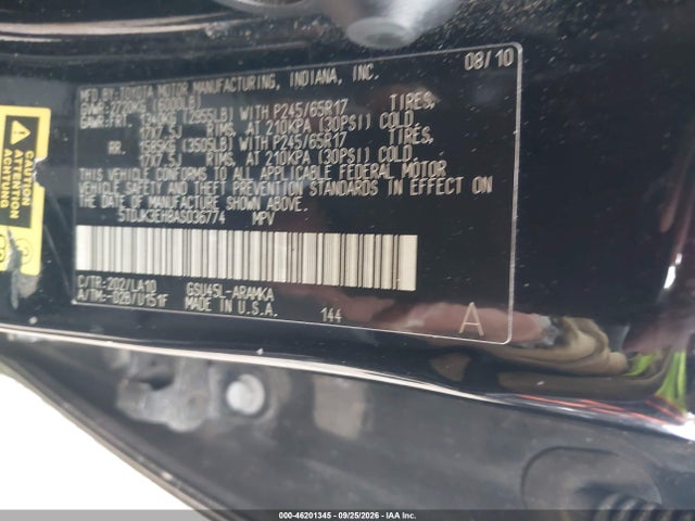 46201345 :رقم المزاد ، 5TDJK3EH8AS036774 vin ، 2010 Toyota Highlander Se مزاد بيع