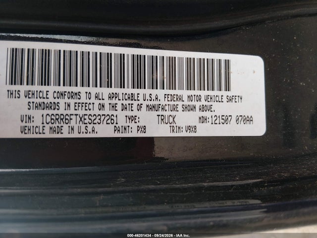 2014 Ram 1500 Express მანქანა იყიდება აუქციონზე, vin: 1C6RR6FTXES237261, აუქციონის ნომერი: 46201434