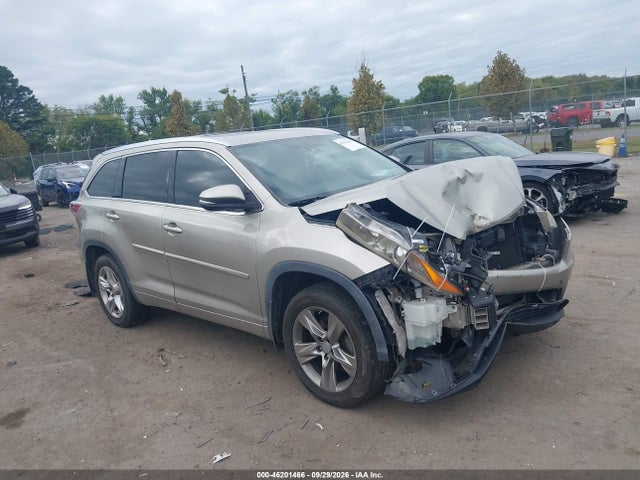 Продаж на аукціоні авто 2015 Toyota Highlander Limited V6, vin: 5TDDKRFH6FS133915, номер лоту: 46201466