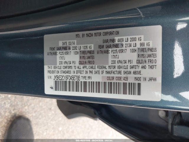 Продаж на аукціоні авто 2015 Mazda Cx-5 Touring, vin: JM3KE2CY8F0456786, номер лоту: 46201506