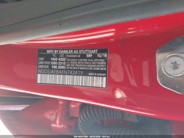 WDDSJ4EB4KN742419 Mercedes-Benz CLA 250