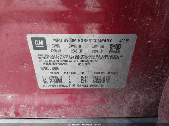 Продаж на аукціоні авто 2020 Buick Encore Fwd Preferred, vin: KL4CJASB8LB002905, номер лоту: 46201593