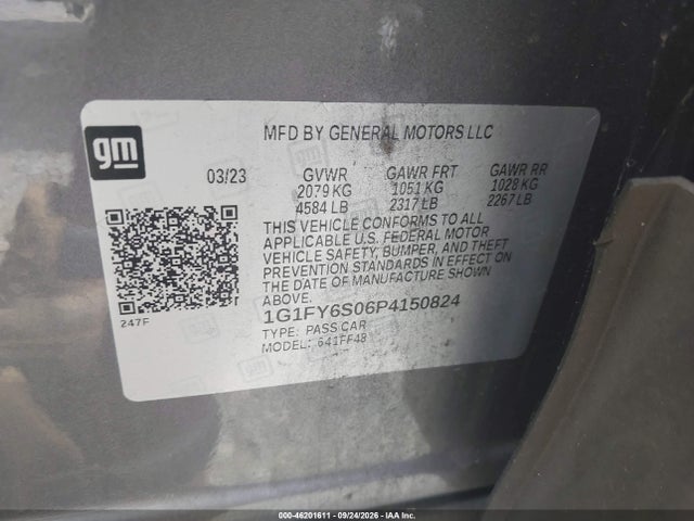 2023 Chevrolet Bolt Euv Fwd Lt მანქანა იყიდება აუქციონზე, vin: 1G1FY6S06P4150824, აუქციონის ნომერი: 46201611