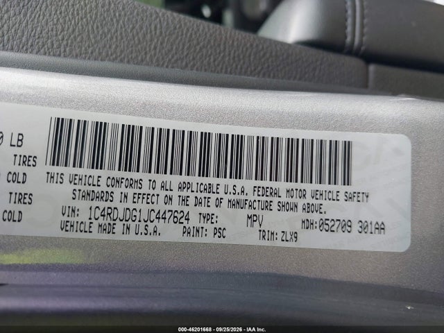 Продаж на аукціоні авто 2018 Dodge Durango Gt Awd, vin: 1C4RDJDG1JC447624, номер лоту: 46201668