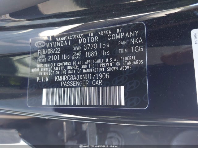 Продажа на аукционе авто 2022 Hyundai Venue Sel, vin: KMHRC8A3XNU171906, номер лота: 46201705