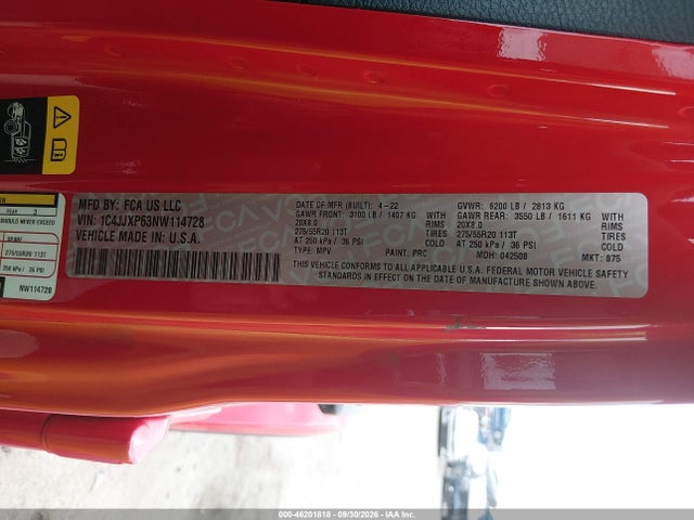 Aukcja sprzedaży 2022 Jeep Wrangler 4xe Unlimited Sahara 4x4, vin: 1C4JJXP63NW114728, numer aukcji: 46201818
