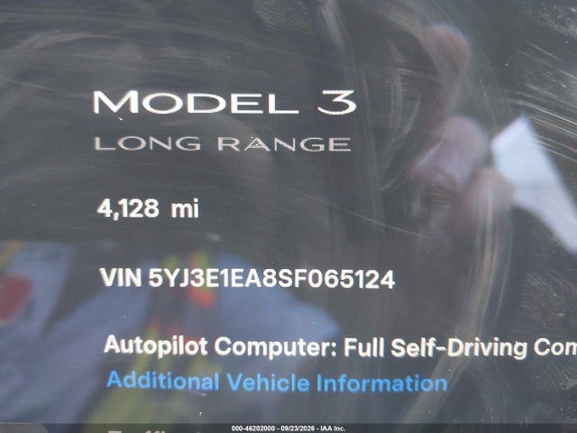 Продажа на аукционе авто 2025 Tesla Model 3 Long Range Rear-wheel Drive/standard Rear-wheel Drive, vin: 5YJ3E1EA8SF065124, номер лота: 46202000