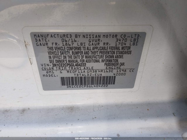 Продаж на аукціоні авто 2016 Nissan Versa Note S (sr)/s Plus/sl/sr/sv, vin: 3N1CE2CP5GL404222, номер лоту: 46202060