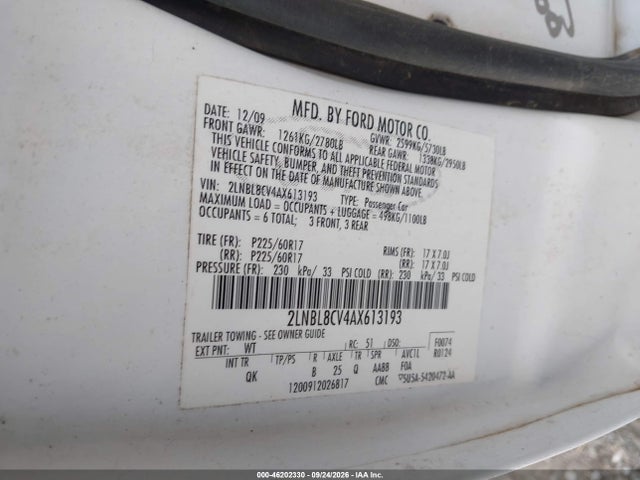 Продажа на аукционе авто 2010 Lincoln Town Car Signature Limited, vin: 2LNBL8CV4AX613193, номер лота: 46202330