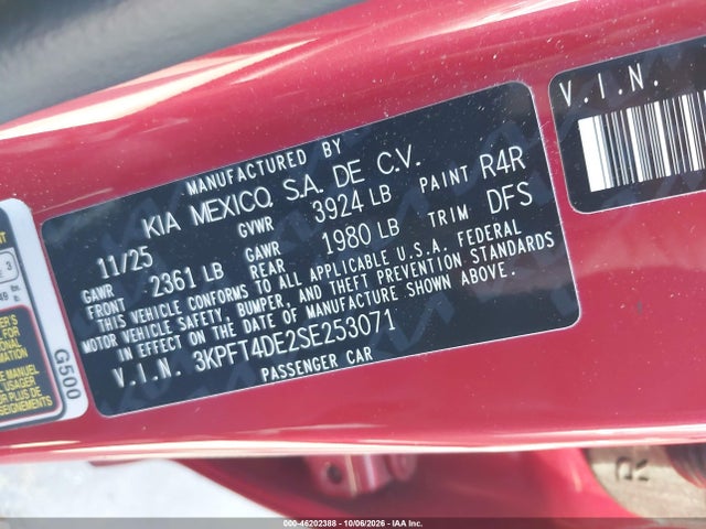 KIA K4 Lxs 2025 3KPFT4DE2SE253071 Image 9