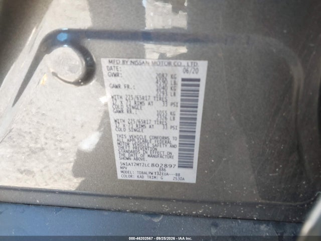 5N1AT2MT2LC802897 Nissan Rogue S Fwd