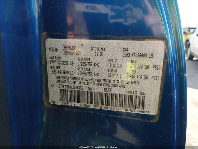 Продаж на аукціоні авто 1997 Dodge Ram 1500 St, vin: 1B7HF13Z0VJ546431, номер лоту: 46202701