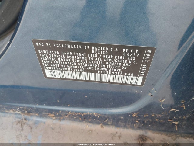 Aukcja sprzedaży 2017 Volkswagen Jetta 1.4t S, vin: 3VW2B7AJ2HM412400, numer aukcji: 46202797