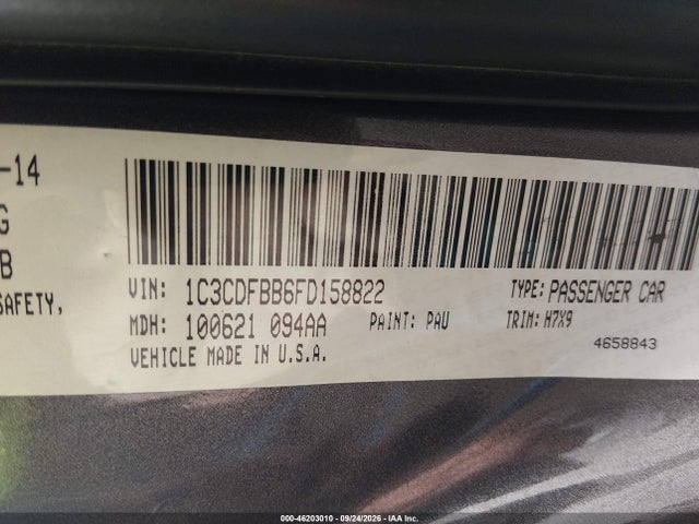 Продаж на аукціоні авто 2015 Dodge Dart Sxt, vin: 1C3CDFBB6FD158822, номер лоту: 46203010