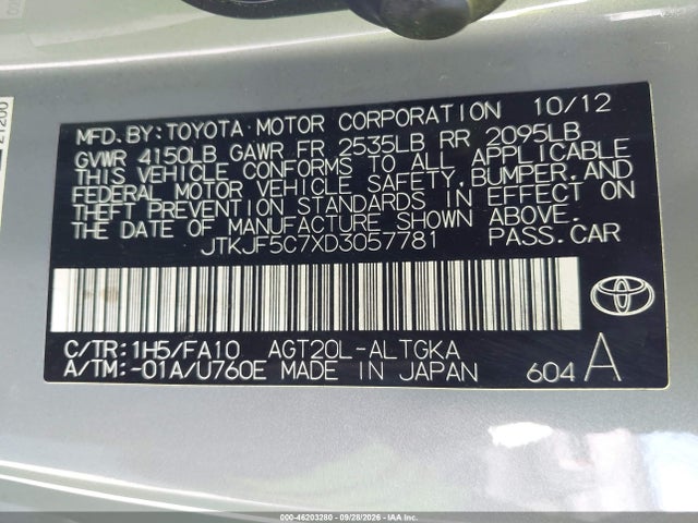 Продажа на аукционе авто 2013 Scion Tc, vin: JTKJF5C7XD3057781, номер лота: 46203280