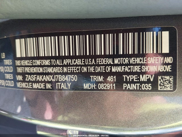 Auction sale of the 2018 Alfa Romeo Stelvio Awd, vin: ZASFAKANXJ7B84750, lot number: 46203428
