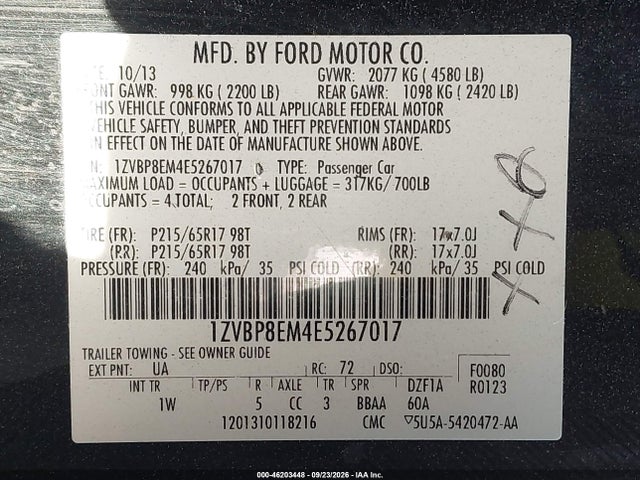 Ford Mustang V6 2014 1ZVBP8EM4E5267017 Image 9