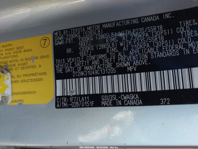 Продаж на аукціоні авто 2009 Lexus Rx 350, vin: 2T2HK31U49C131205, номер лоту: 46203458
