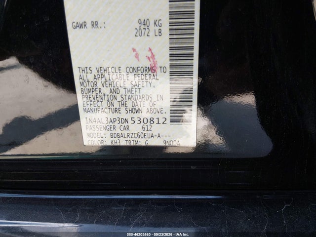 Продажа на аукционе авто 2013 Nissan Altima 2.5 S, vin: 1N4AL3AP3DN530812, номер лота: 46203460