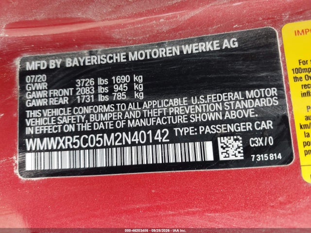 Продажа на аукционе авто 2021 Mini Hardtop Cooper S, vin: WMWXR5C05M2N40142, номер лота: 46203486