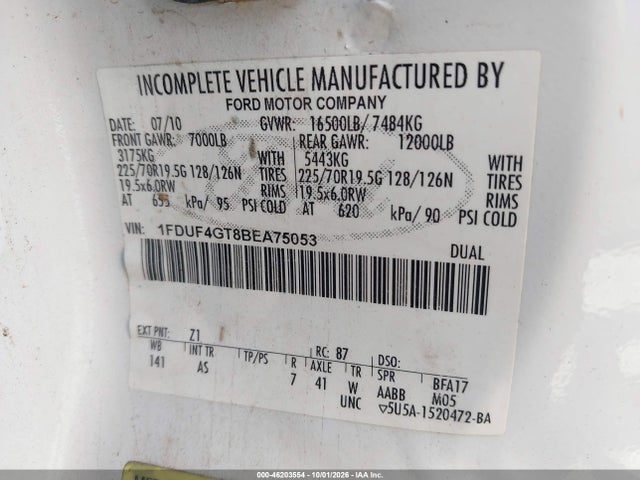 Продаж на аукціоні авто 2011 Ford Super Duty F-450 With Bucket Lift Xl, vin: 1FDUF4GT8BEA75053, номер лоту: 46203554