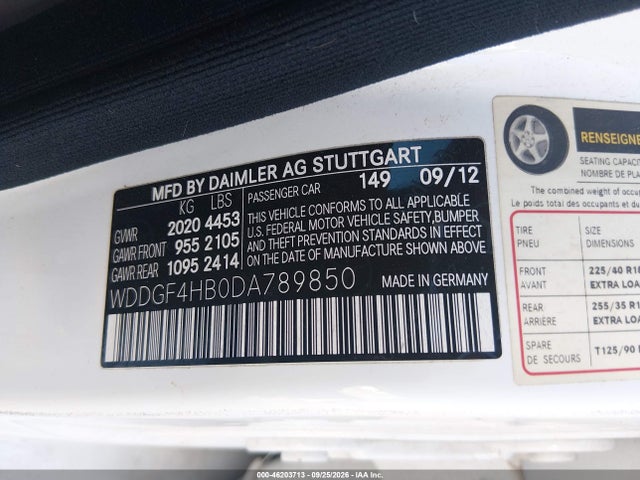 2013 Mercedes-benz C-class C 250 Sport მანქანა იყიდება აუქციონზე, vin: WDDGF4HB0DA789850, აუქციონის ნომერი: 46203713