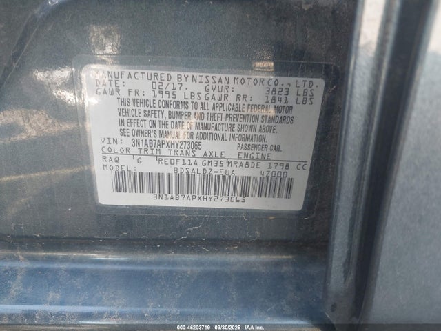 Nissan SENTRA SV 2017 3N1AB7APXHY273065 Image 9