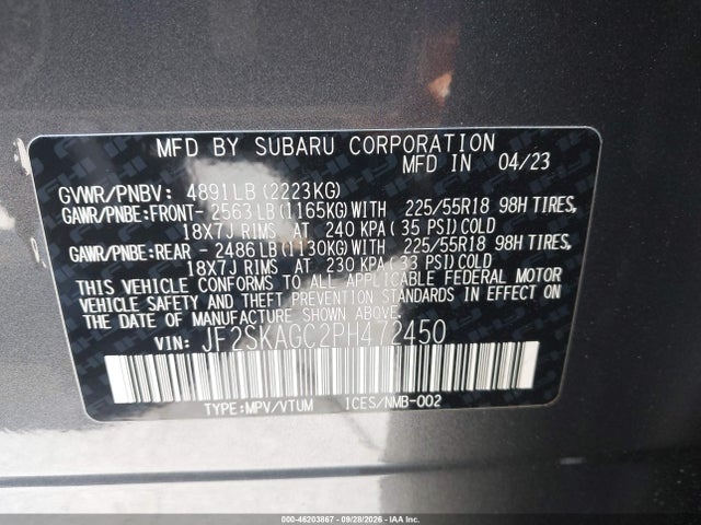 Subaru Forester Sport 2023 JF2SKAGC2PH472450 Image 9