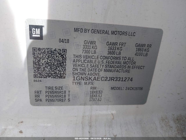 Chevrolet Tahoe Ls 2018 1GNSKAEC2JR331274 Image 9