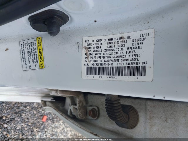 Продаж на аукціоні авто 2013 Honda Accord Ex-l, vin: 1HGCR2F86DA145461, номер лоту: 46203970
