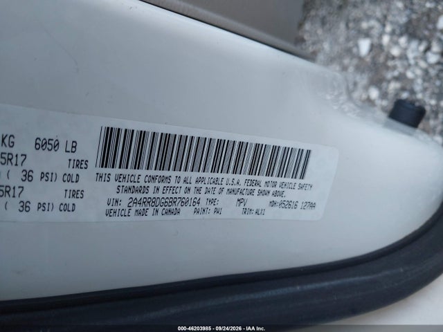 Aukcja sprzedaży 2011 Chrysler Town & Country Touring-l, vin: 2A4RR8DG6BR760164, numer aukcji: 46203985