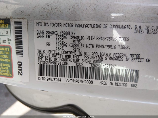 Toyota Tacoma Sr 2022 3TYSX5EN9NT011304 Image 9