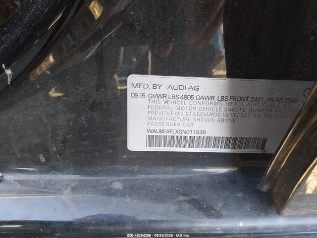Продаж на аукціоні авто 2016 Audi A4 Premium, vin: WAUBFAFLXGN011936, номер лоту: 46204286