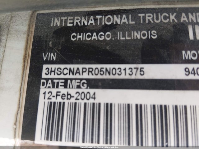 Продаж на аукціоні авто 2005 International 9400 9400i, vin: 3HSCNAPR05N031375, номер лоту: 46204475