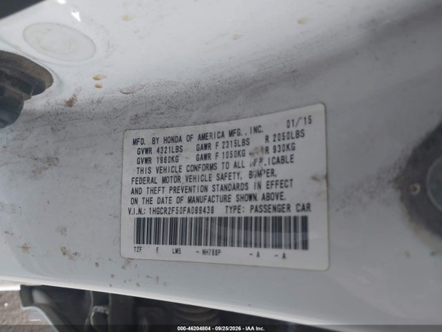 Продажа на аукционе авто 2015 Honda Accord Sport, vin: 1HGCR2F50FA099439, номер лота: 46204804