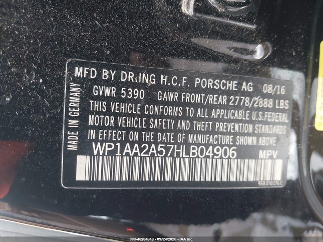 Aukcja sprzedaży 2017 Porsche Macan, vin: WP1AA2A57HLB04906, numer aukcji: 46204848