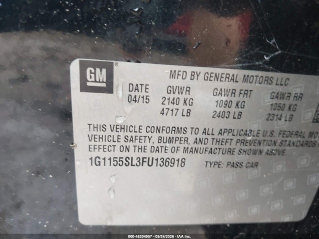 Продажа на аукционе авто 2015 Chevrolet Impala 1lz, vin: 1G1155SL3FU136918, номер лота: 46204957