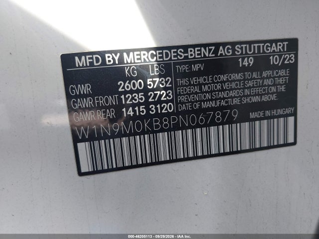 W1N9M0KB8PN067879 Mercedes-Benz Eqb 300 Suv 4matic