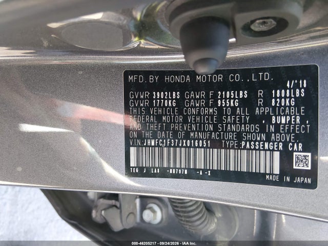 JHMFC1F37JX016051 Honda Civic Ex-t