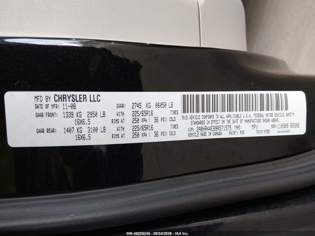 Продаж на аукціоні авто 2009 Chrysler Town & Country Lx, vin: 2A8HR44E89R571575, номер лоту: 46205245